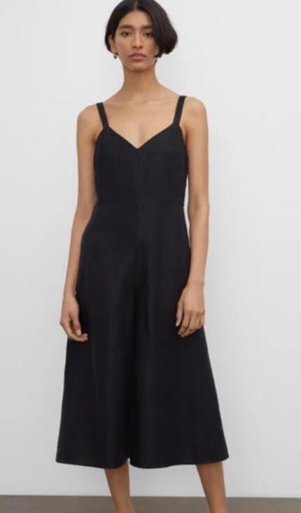 Club Monaco Pants - Club Monaco Wide Leg Linen Blend Jumpsuit Black Women's 2 Classic Relax